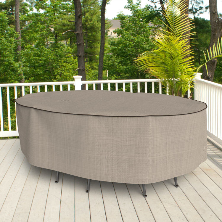 Picture of English Garden Oval Patio Table and Chairs Combo Cover - Medium