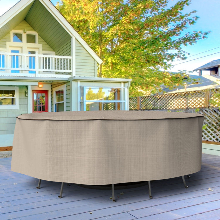 Picture of English Garden Oval Patio Table and Chairs Combo Cover - Large