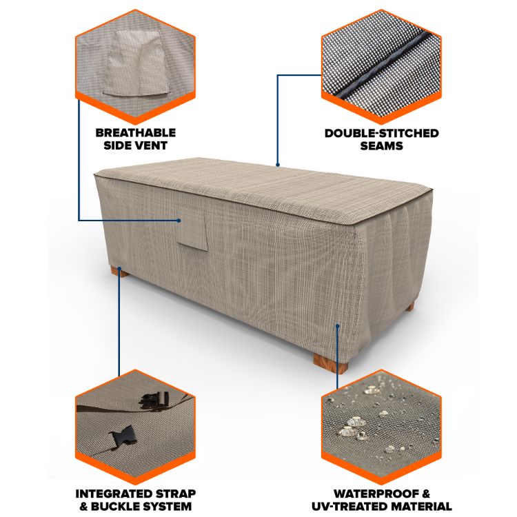 Picture of English Garden Slim Patio Ottoman Cover - Medium