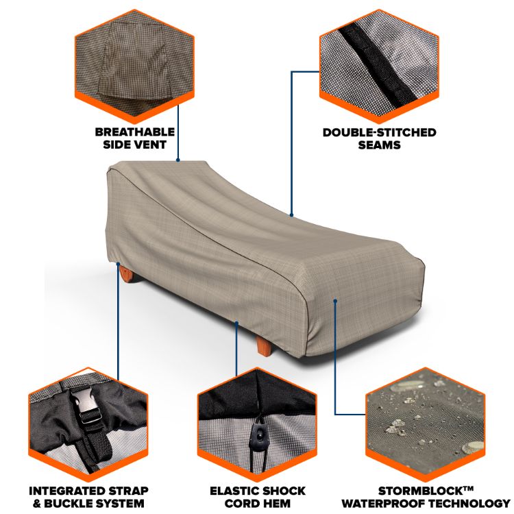 Picture of StormBlock™ Mojave Single Patio Chaise Cover - Medium