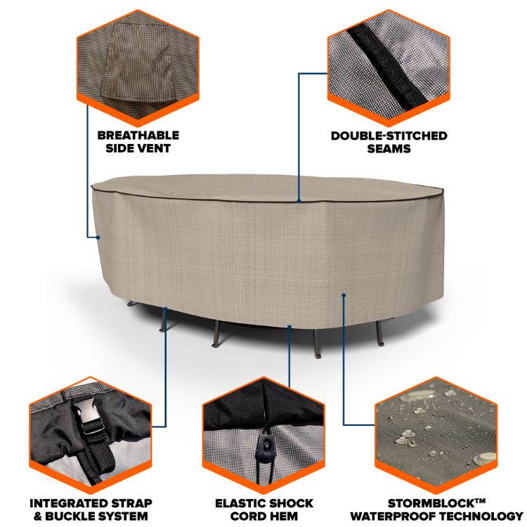 Picture of StormBlock™ Mojave Oval Patio Table & Chairs Combo Cover - Medium