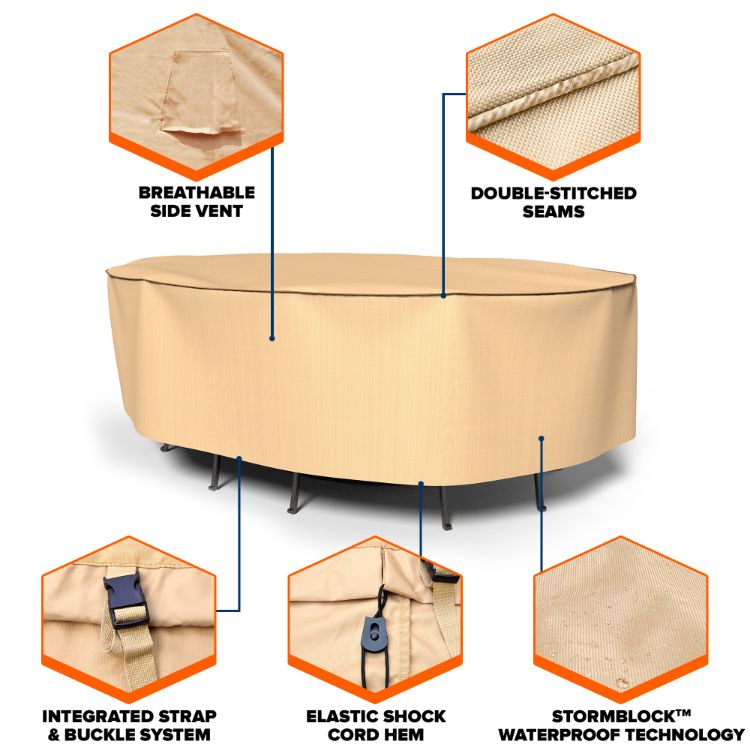 Picture of StormBlock™ Savanna Oval Patio Table & Chairs Combo Cover
