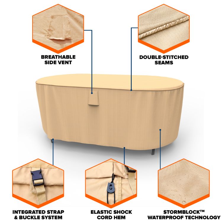 Picture of StormBlock™ Savanna Oval Patio Table Cover