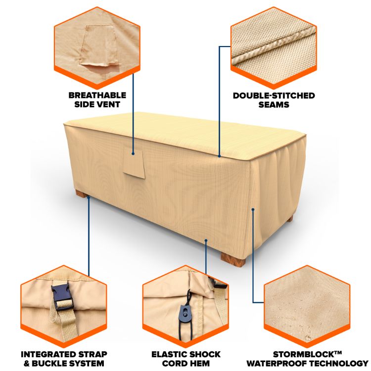 Picture of StormBlock™ Savanna Patio Ottoman / Coffee Table Cover - Large